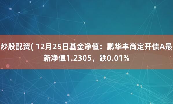 炒股配资( 12月25日基金净值：鹏华丰尚定开债A最新净值1.2305，跌0.01%