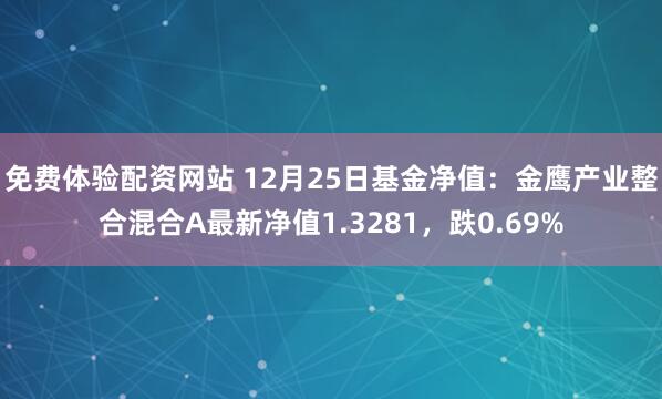 免费体验配资网站 12月25日基金净值：金鹰产业整合混合A最新净值1.3281，跌0.69%